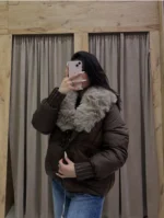 کاپشن زنانه وارداتی خزدار - Image 7