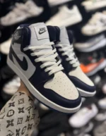 کتونی ساقدار جردن وان سفيد سرمه ای - Image 3