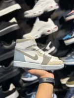 کتانی زنانه جردن وان ساقدار طوسی آبی - Image 5