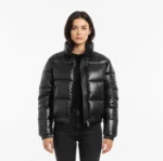 کاپشن زنانه کراپ پفکی براق