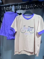 ست دخترانه تيشرت شلوار دوچرخه - Image 4