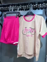 ست دخترانه تيشرت شلوار دوچرخه - Image 3