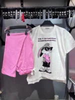 ست دخترانه تيشرت آستين بلندشلوار باگزبانی - Image 3