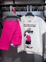 ست دخترانه تيشرت آستين بلندشلوار باگزبانی - Image 2