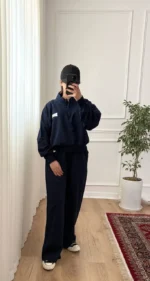 ست دخترانه دورس نيم زيپ شلوار بروکلين - Image 2