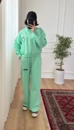 ست دخترانه دورس نيم زيپ شلوار بروکلين - Image 4