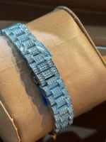 ساعت فول نگين زنانه طرح رولکس صورتی - Image 2