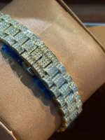 ساعت فول نگين زنانه طرح رولکس طلايی - Image 3