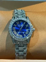 ساعت فول نگين زنانه طرح رولکس ابي کاربنی - Image 3