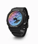 ساعت طرح2100 جی شاک مشکی صفحه رنگی