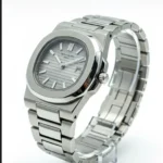 ساعت استيل زنانه طرح پتک فيليپ نقره ای صفحه خاکی