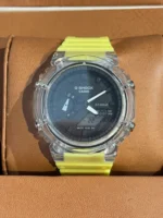 ساعت طرح جی شاک 2100 صفحه شفاف زرد - Image 3