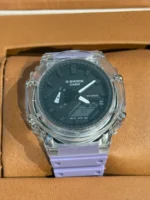 ساعت طرح جی شاک 2100 صفحه شفاف بنفش - Image 3