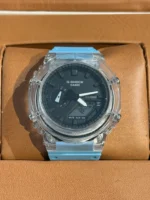 ساعت طرح جی شاک 2100 صفحه شفاف آبی - Image 3