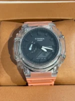 ساعت طرح جی شاک 2100 صفحه شفاف گلبهی - Image 3