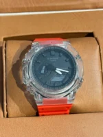 ساعت طرح جی شاک 2100 صفحه شفاف قرمز - Image 3