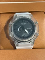 ساعت طرح جی شاک 2100 صفحه شفاف سفيد - Image 3