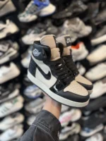 کتونی جردن ساقدار کرم مشکی ورنی - Image 2