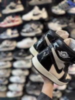 کتونی جردن ساقدار کرم مشکی ورنی - Image 4