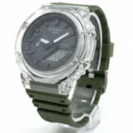 ساعت طرح جی شاک 2100 صفحه شفاف سبز لجنی