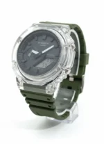 ساعت طرح جی شاک 2100 صفحه شفاف سبز لجنی