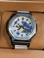 ساعت جی شاک2100بند برزنتی سفيد - Image 2