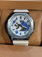 ساعت جی شاک2100 سفيد صفحه آبی - Image 3