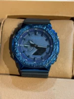 ساعت جی شاک2100مشکی صفحه آبی - Image 3