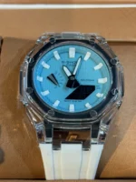 ساعت جی شاک2100صفحه شفاف سفيد صفحه آبی - Image 2