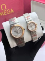 ساعت امگا مردانه نقره ای رزگلد - Image 2