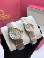 ساعت امگا زنانه نقره ای رزگلد خطی - Image 2