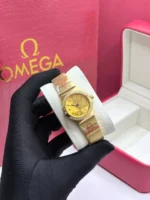 ساعت امگا زنانه طلايی دورنگين - Image 2