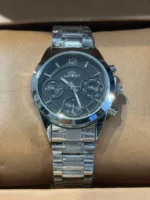 ساعت الگانس مردانه نقره ای صفحه مشکی - Image 3