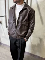 کاپشن چرم طرح زارا - Image 5