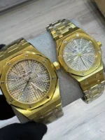 ساعتAP طلايی صفحه سفيد مردانه - Image 2