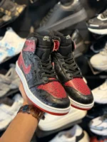 کتانی ساقدار کاستوم مشکی قرمز - Image 5