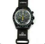 ساعت مچی امگا سواچ مشکی عقربه زرد