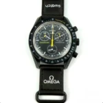ساعت مچی امگا سواچ مشکی عقربه زرد