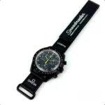 ساعت مچی امگا سواچ مشکی عقربه زرد - Image 2