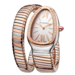 ساعت بولگاری ماری زنانه رزگلد نقره ای دور نگين