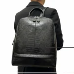 کوله چرم طبيعی داريا مشکی کروکديل