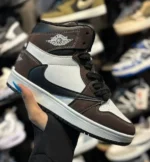 کتونی زنانه ترويس ساقدار قهوه ای سفيد - Image 5