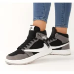 کتونی ترويس ساقدار مشکی طوسی