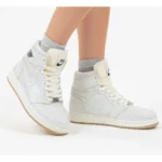 کتونی جردن ساقدار نگين دار سفيد