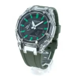 جی شاک2100صفحه شفاف سبز زيتونی