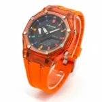 ساعت جی شاک2100صفحه شفاف نارنجی