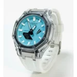 ساعت جی شاک2100صفحه شفاف سفيد صفحه آبی