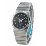 ساعت امگا مردانه نقره ای صفحه مشکی