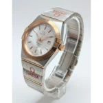 ساعت امگا مردانه نقره ای رزگلد خطی