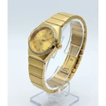 ساعت امگا زنانه طلايی دورنگين